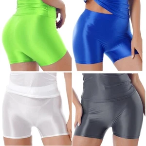 Pantalones cortos activos sin costuras de yoga para motociclista de spandex brillante para mujer - Imagen 1 de 70