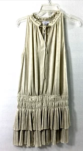 Current Air Dress Joey Womens Medium Pleated Mini Tiered Ruffle Sleeveless - Picture 1 of 12