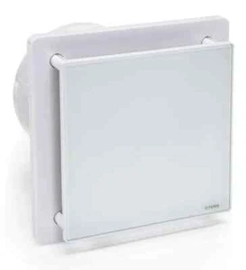 Ventilador de baño STERR blanco 6 pulgadas / 150 mm - Ventilador extractor frontal de vidrio PVP £45 - Imagen 1 de 2
