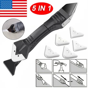 5 In 1 Silicone Remover Sealant Smooth Scraper Caulk Finisher Grout Kit Tools - Picture 1 of 9