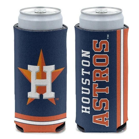 HOUSTON ASTROS 12 0Z SELTZER SLIM CAN COOZIE COOLER HOLDER MLB LICENSED Cover