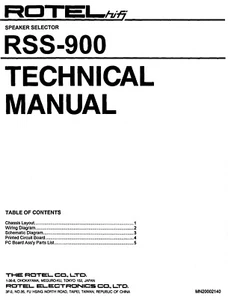 Manual de servicio para Rotel RSS-900 - Imagen 1 de 1