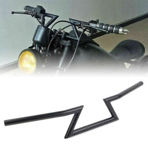 7/8" 22mm Motorcycle Handlebar Drag Z Bar Fit Harley Chopper Bobber Black
