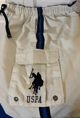 Bañador corto U.S. Polo Assn para hombre talla L blanco azul cargo Foto 1 de 4