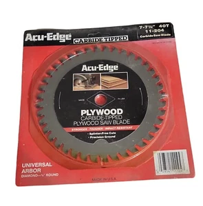 Acu-Edge 7-7 ¼" 40T 11-204 Carbide Tipped Plywood Saw Blade Universal Arbor - Picture 1 of 3