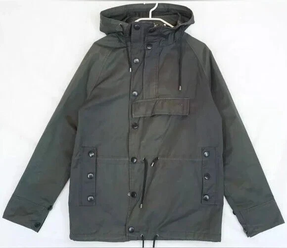 Армия меня серый вощеный хлопок военного стиля парка куртка мужская M - Изображение 1 из 4