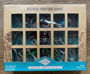 True Genius 15x antike Metallpuzzles - brandneu, lustiger Brainteaser - Bild 1 von 2