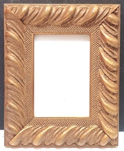 NEW CARVED GOLD LEAF 2 1/2 X 3 1/2 STD PICTURE FRAME w/ GLASS 6 PIECES - Picture 1 of 5
