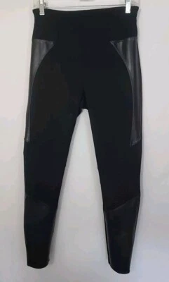 ASSETS SPANX Imitación Cuero Moto Legging Ponte Tejido Negro Adelgazante Talla L Pantalón Foto 1 de 4