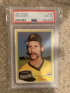 1981 TOPPS #194 ROD SCURRY PSA 8 PIRATES - Picture 1 of 2
