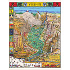 Map Mora 1931 Yosemite Valley Pictorial XL Wall Art Canvas Print