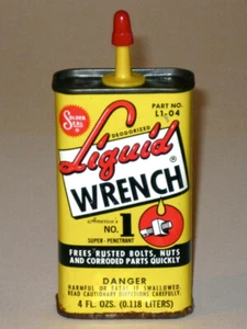 Vintage Solder Seal LIQUID WRENCH Advertising Tin Oil Can! (Radiator Specialty) - Imagen 1 de 6