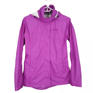 MARMOT Women's PreCip Rain Jacket M Purple Hooded Waterproof Full Zip Pockets - Picture 1 of 13