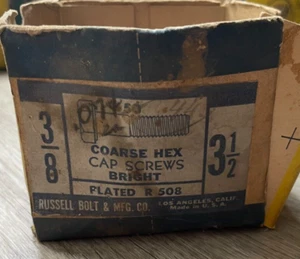 RB Russell  Bolts Hex Cap Screws Coarse Thread Zinc Plated 3/8 X 3 1/2 *QTY 24* - Picture 1 of 4