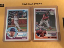 2018 Topps 35th Anniversary 1983 Topps Kyle Schwarber And Francisco Lindor Cards