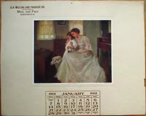 Calendario pubblicitario Charleston, WV 1912: Elk Milling & Produce - ragazza con bambola - Foto 1 di 1