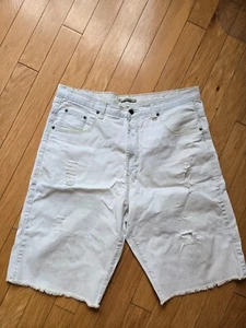 Pantalones cortos de mezclilla desgastados ligeros rasgados informales Flypaper para hombre talla 38 - Imagen 1 de 3