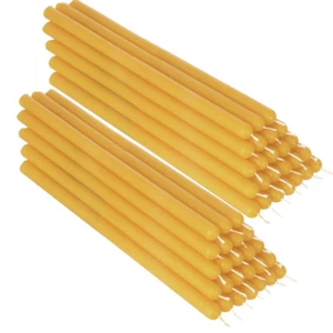 50x Gelbe Bienenwachs 21cm Tafelkerze Ritualkerze Osterkerzen Farbig 36342 - Picture 1 of 1