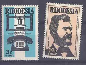 RHODESIA, 1976, CENTENARIO TELEFÓNICO, SG 524-5, JUEGO DE 2 sin montar o nunca montado - Imagen 1 de 1