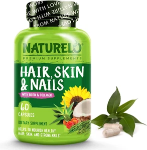 Hair, Skin and Nails Vitamins - 5000 Mcg Biotin, Collagen, Natural Vitamin E ... - Picture 1 of 12