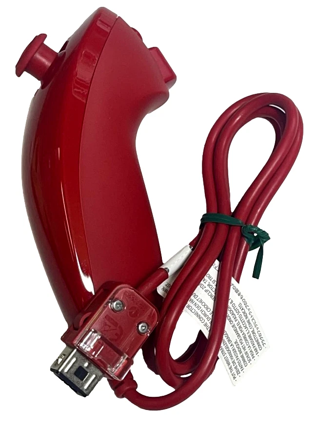 Genuine Nintendo Red Wii Nunchuck Remote (RVL 004) Num Chuck - Image 1 of 2