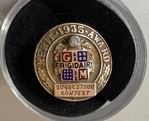 1935 GM FRIGIDAIRE APPLIANCE CO Merit Award Pin: Employee Suggestion Recognition - Picture 1 of 2