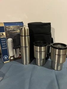 4-teiliges Edelstahl Reisebecher Set 2 16 Unzen Becher 1, 500 ml Flachmann, Tragetasche - Bild 1 von 4