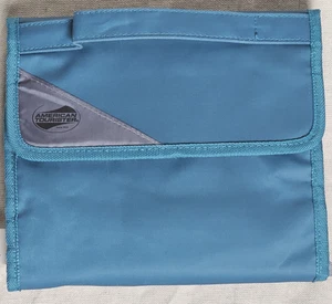 American Tourister Teal Folding Hanging Toiletry Bag Compartments Organizer Case - Picture 1 of 16