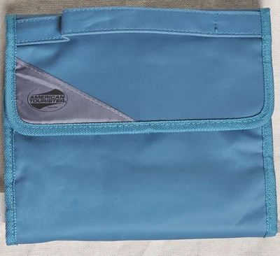 American Tourister Teal Folding Hanging Toiletry Bag Compartments Organizer Case - Image 1 of 4