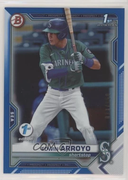 2021 Bowman Draft 1st Edition Blue Foil /150 Edwin Arroyo #BD-74 - Image 1 of 2