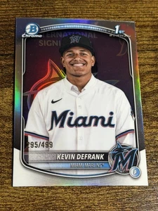 Kevin Defrank 2025 Bowman cromo #BCP-205 Marlins primer refractor de plata/499 - Imagen 1 de 2