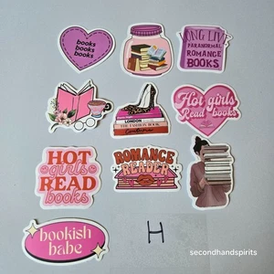 Reading Theme Pink Stickers Lot H Scrapbook Journals Laptop Phone Tumbler Decor - Picture 1 of 1