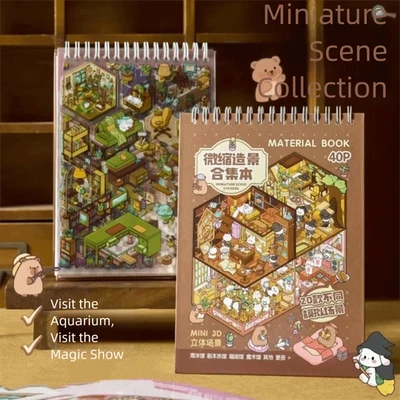 Landscape Stickers Miniature Scene Sticker Cottages Quiet Book  Children Gift - Bild 1 von 4