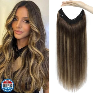 Invisible Wire Hair Extensions Echthaar Halo Hair Extensions Real Huma - Bild 1 von 5