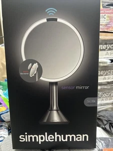 Simplehuman LED Sensor Mirror 5x Magnifying Mirror | ST3200 - 8" Round, + Bonus - Picture 1 of 3