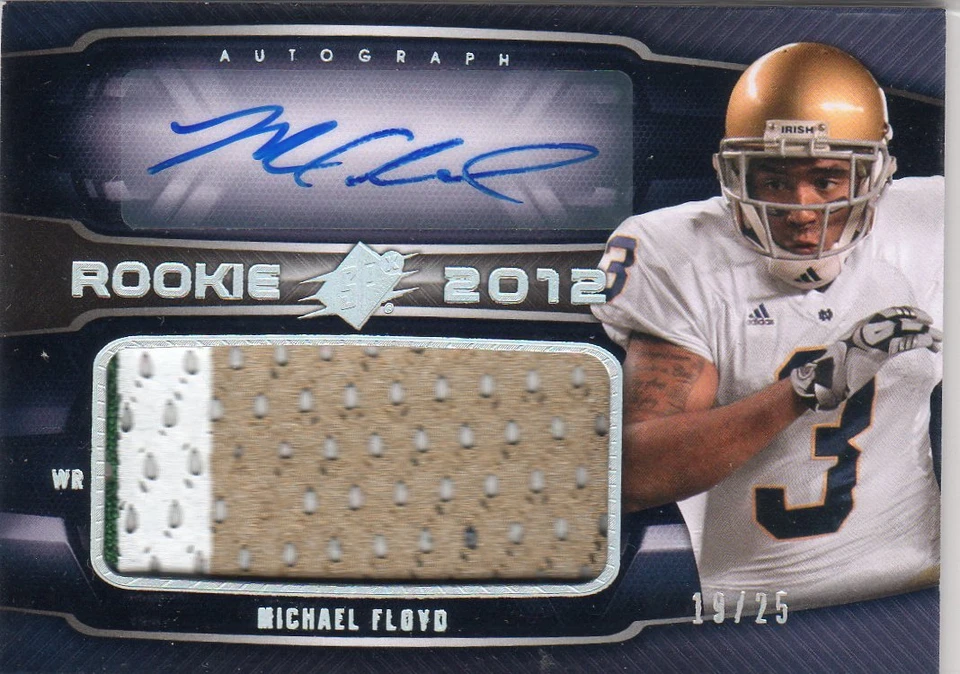 2012 SPX SPECTRUM MICHAEL FLOYD AUTO PATCH RC #19/25 RARE ROOKIE - Image 1 of 1