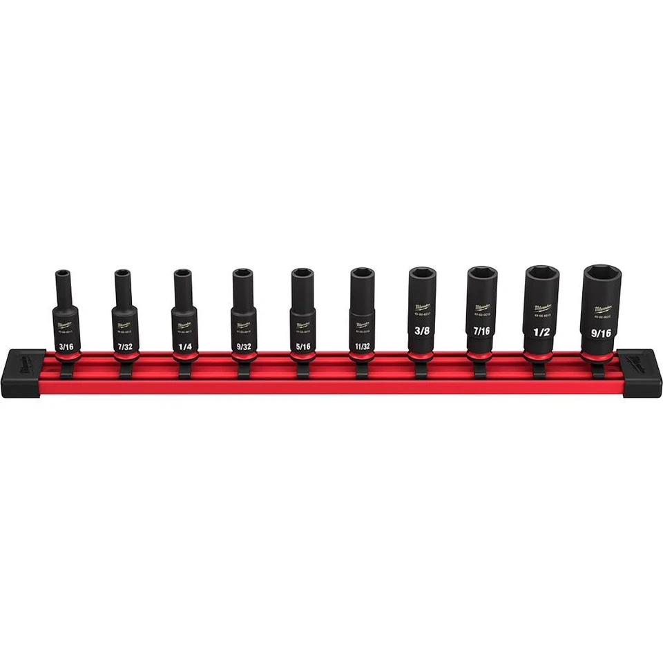 Milwaukee Shockwave 1/4 in. drive SAE 6 Point Impact Rated Deep Socket Set - Image 1 of 1