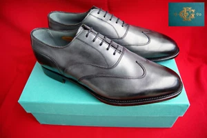 Edward Green UK 8,5 E (Eu 42,5) Beaulieu Midnight Grigio Antico Calf Rara Nuovo - Picture 1 of 16