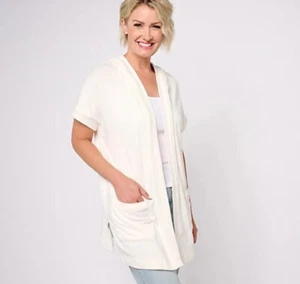 Koolaburra by UGG Cloud Jersey Kurzarm Strickjacke Egret S A608367 - Bild 1 von 5