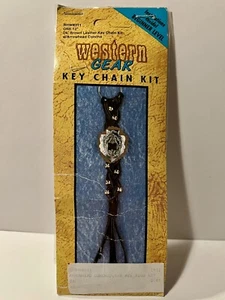 Vintage 1993 Western Gear Keychain Kit Dk Brown Arrowhead Concho 12” Craft NOS - Picture 1 of 19