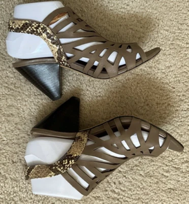 Sandalias Vince Camuto para mujer sandalias punta abierta color tostado tacón alto talla 8 M Foto 1 de 4