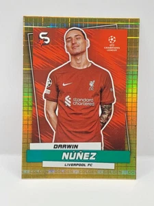 2022-23 TOPPS SUPERTARS GOLDEN DARWIN NUNEZ /50 REFRACTOR 1st year at Liverpool - Zdjęcie 1 z 2