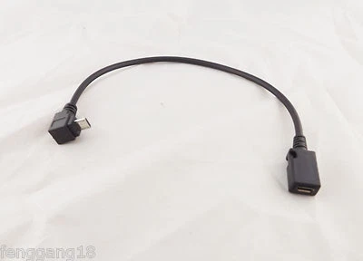 1pcs Up Direction 90 Degree Angle Micro USB 5 Pin Male To Female Extension Cable - Image 1 of 4