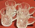 Set Of 4 Crystal Coffee Mugs Cups Clear Glass Pineapple Pattern
