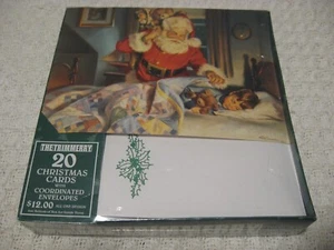 Vintage 90er 1999 Cleo Weihnachtsmann mit Spielzeugsack Weihnachten Grußkarten NEU! - Bild 1 von 4