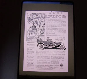 1911 Palmer & Singer Vintage 35MM Slide Car Advertising Automobilia Ad - Picture 1 of 3