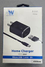 Just Wireless Home Charger USB with 6ft Micro USB Cable Black For Android