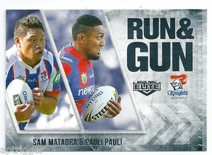 2016 NRL Elite Run & Gun (RG 16 / 32) Sam MATAORA / Pauli PAULI Knights - Picture 1 of 1