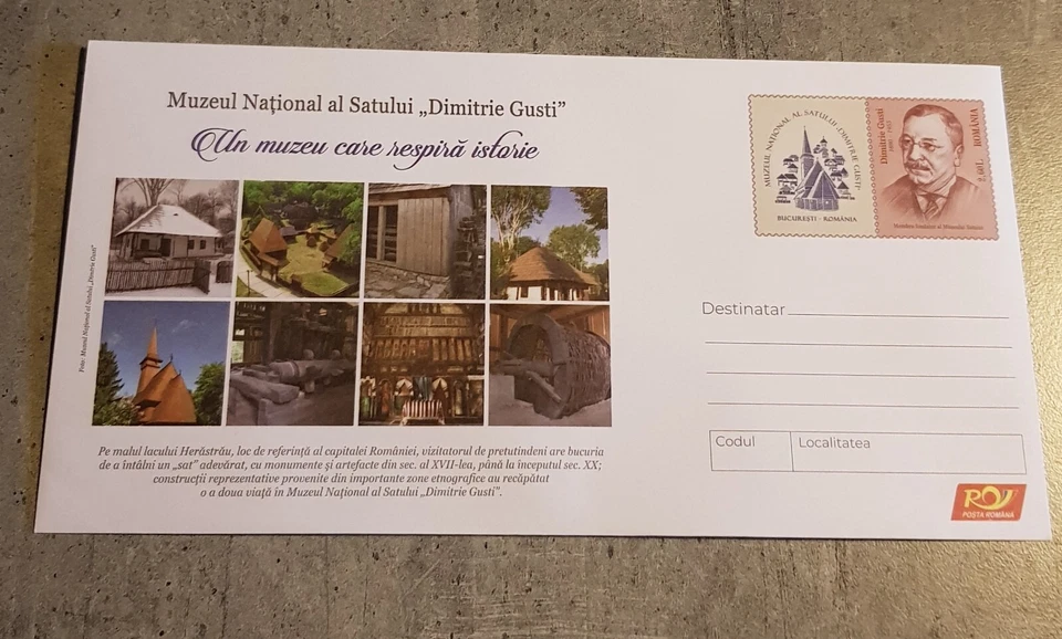 MUSEO NACIONAL DE RUMANIA DIMITRIE GUSTA ENTIER PORTADA POSTAL PAPELERÍA POSTAL Foto 1 de 1