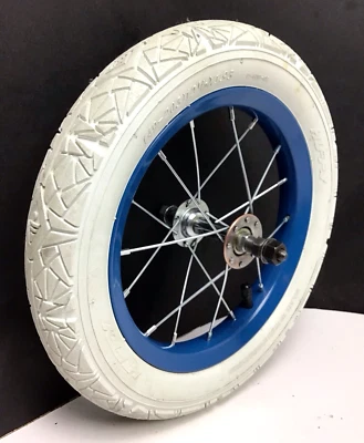 Bicicleta Delantera 12" Rueda Azul con Neumático Blanco 12-1/2 X 1.95" Bicicleta Niños #T28 Foto 1 de 3